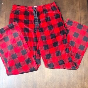 Red and Black Plaid Women's Pants Stars Above Size Medium
